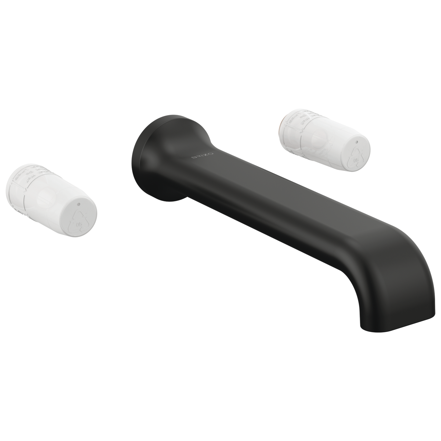 Allaria Two-Handle Wall Mount Tub Filler - Less Handles - Matte Black