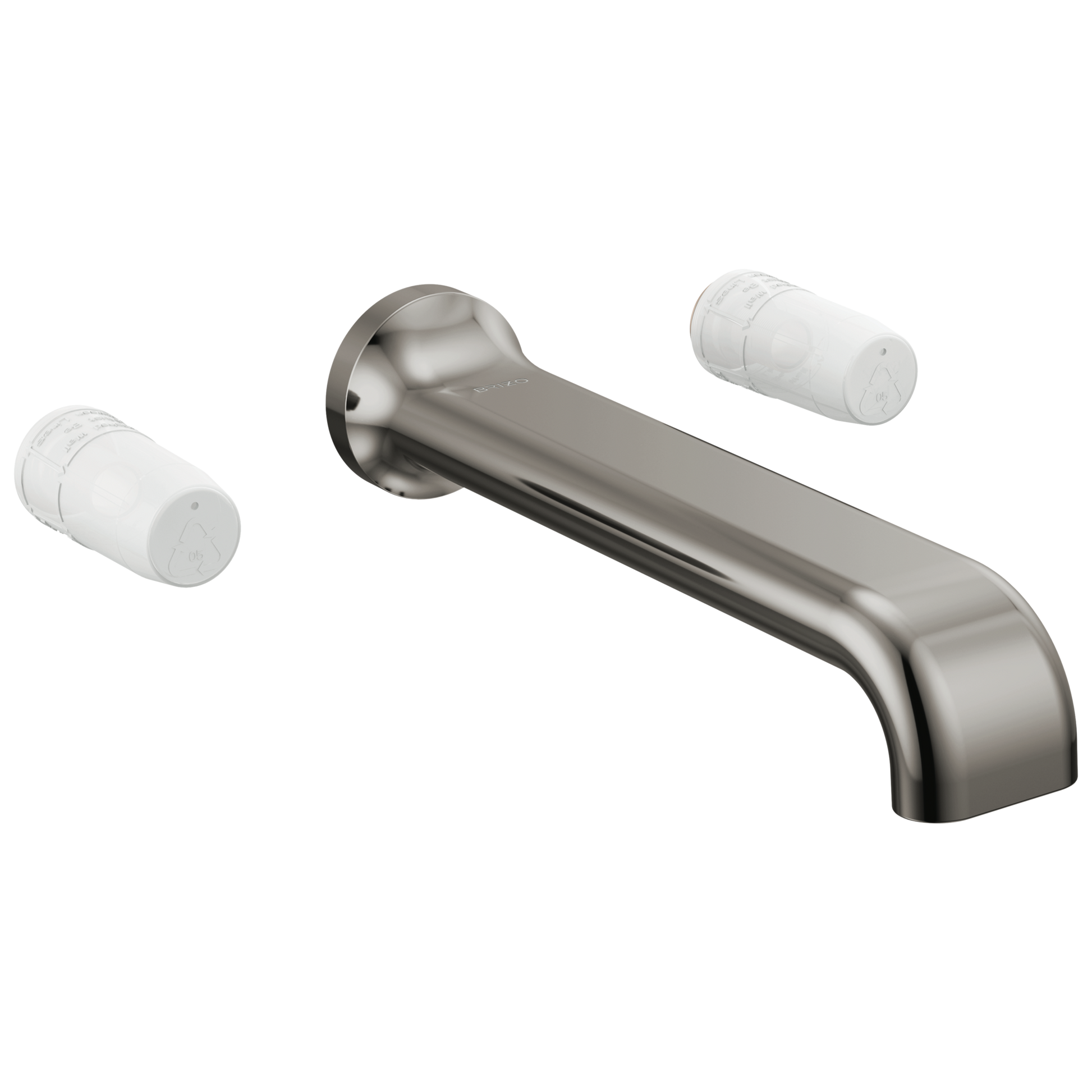 Allaria Two-Handle Wall Mount Tub Filler - Less Handles - Brilliance® Black Onyx