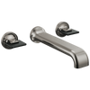 Brizo Allaria Two-Handle Wall Mount Tub Filler - Less Handles - Complete Kit - Brilliance® Black Onyx