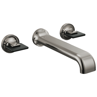 Brizo Allaria Two-Handle Wall Mount Tub Filler - Less Handles - Complete Kit - Brilliance® Black Onyx