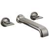 Brizo Allaria Two-Handle Wall Mount Tub Filler - Less Handles - Complete Kit - Brilliance® Black Onyx