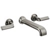 Brizo Allaria Two-Handle Wall Mount Tub Filler - Less Handles - Complete Kit - Brilliance® Black Onyx
