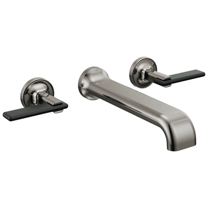 Brizo Allaria Two-Handle Wall Mount Tub Filler - Less Handles - Complete Kit - Brilliance® Black Onyx