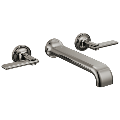 Brizo Allaria Two-Handle Wall Mount Tub Filler - Less Handles - Complete Kit - Brilliance® Black Onyx