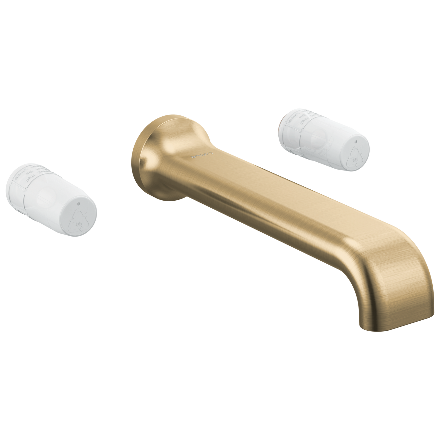 Allaria Two-Handle Wall Mount Tub Filler - Less Handles - Brilliance® Luxe Gold®