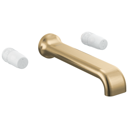 Allaria Two-Handle Wall Mount Tub Filler - Less Handles - Brilliance® Luxe Gold®