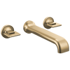 Brizo Allaria Two-Handle Wall Mount Tub Filler - Less Handles - Complete Kit - Brilliance® Luxe Gold®
