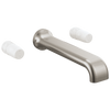 Allaria Two-Handle Wall Mount Tub Filler - Less Handles - Brilliance® Luxe Nickel®