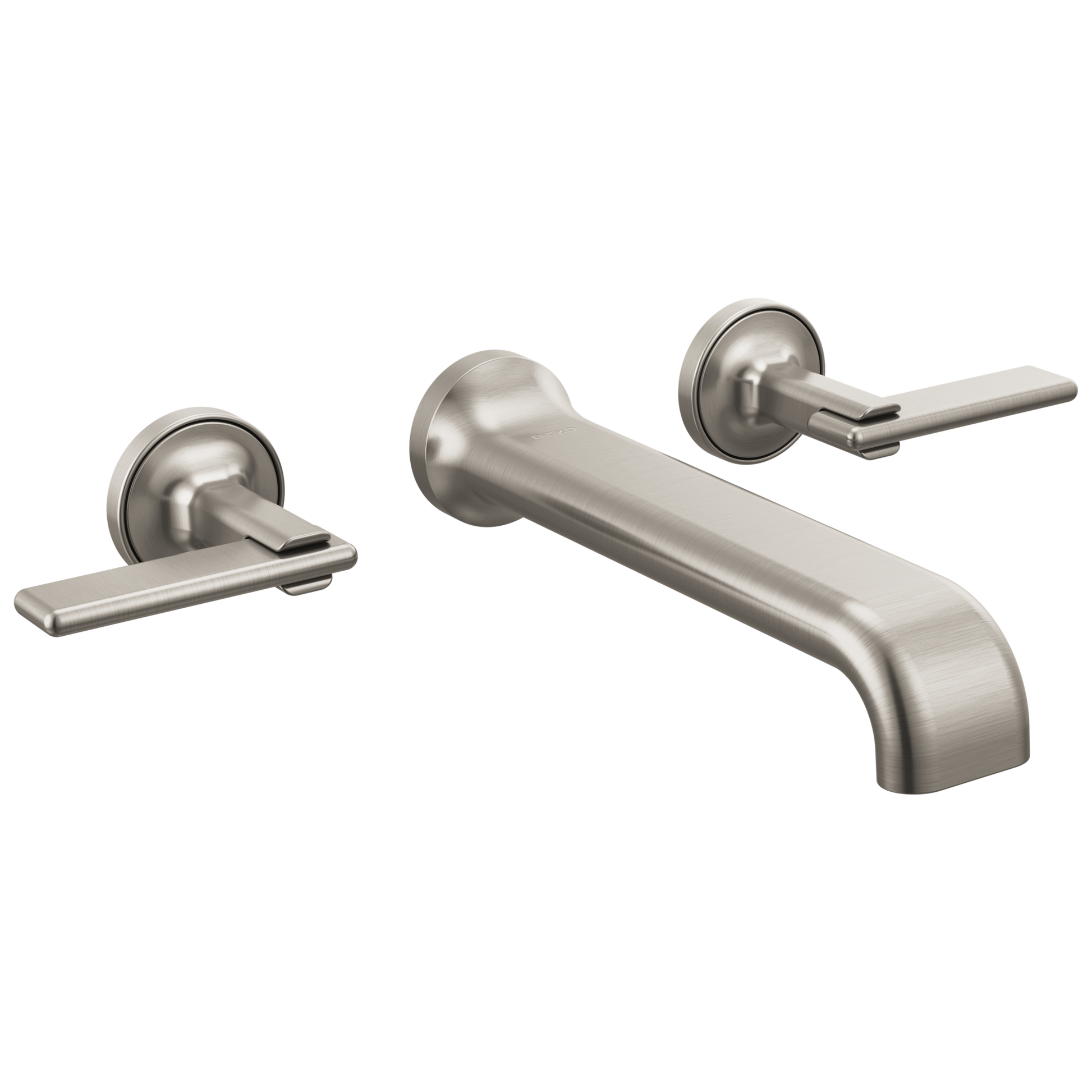 Brizo Allaria Two-Handle Wall Mount Tub Filler - Less Handles - Complete Kit - Brilliance® Luxe Nickel®