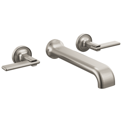 Brizo Allaria Two-Handle Wall Mount Tub Filler - Less Handles - Complete Kit - Brilliance® Luxe Nickel®