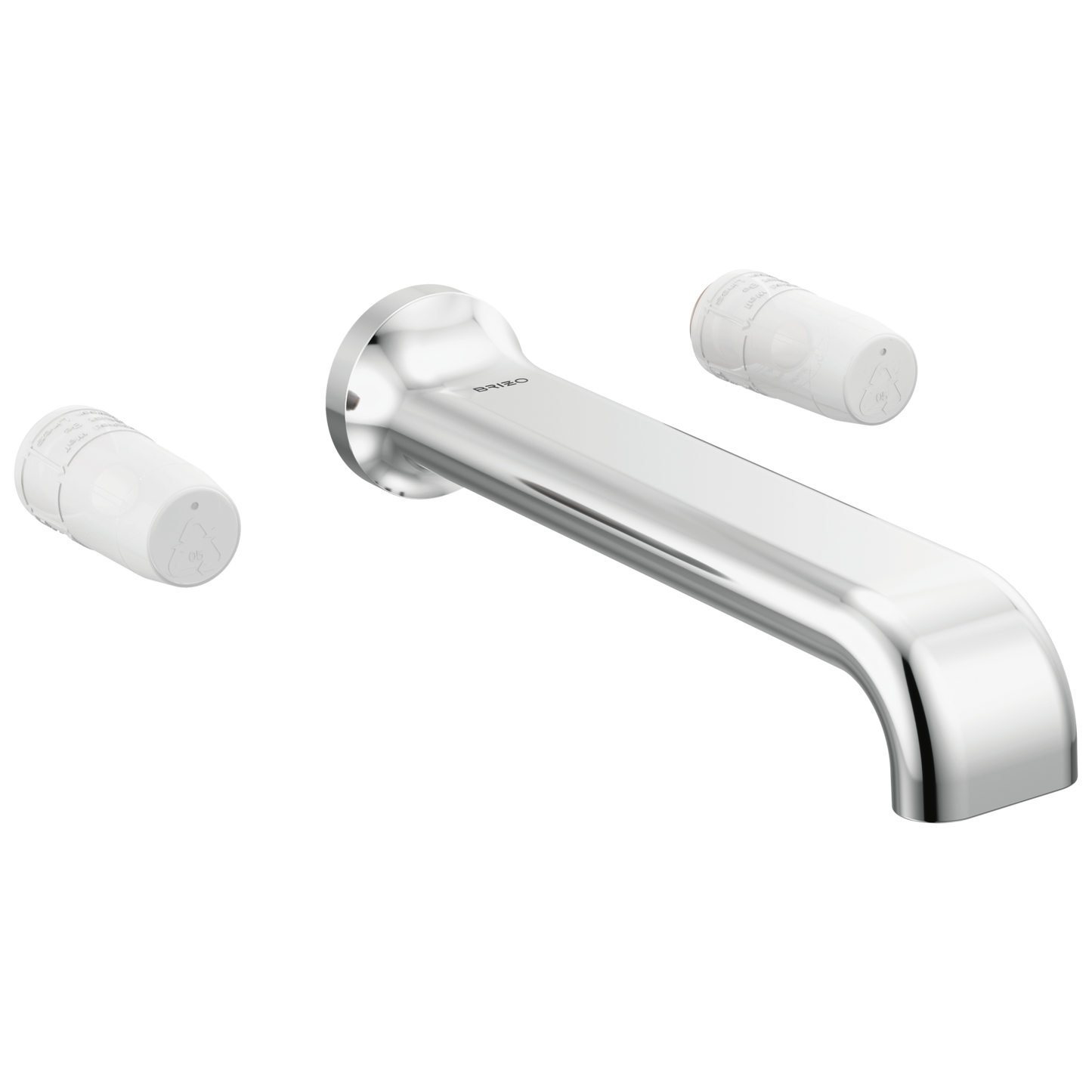 Allaria Two-Handle Wall Mount Tub Filler - Less Handles - Polished Chrome