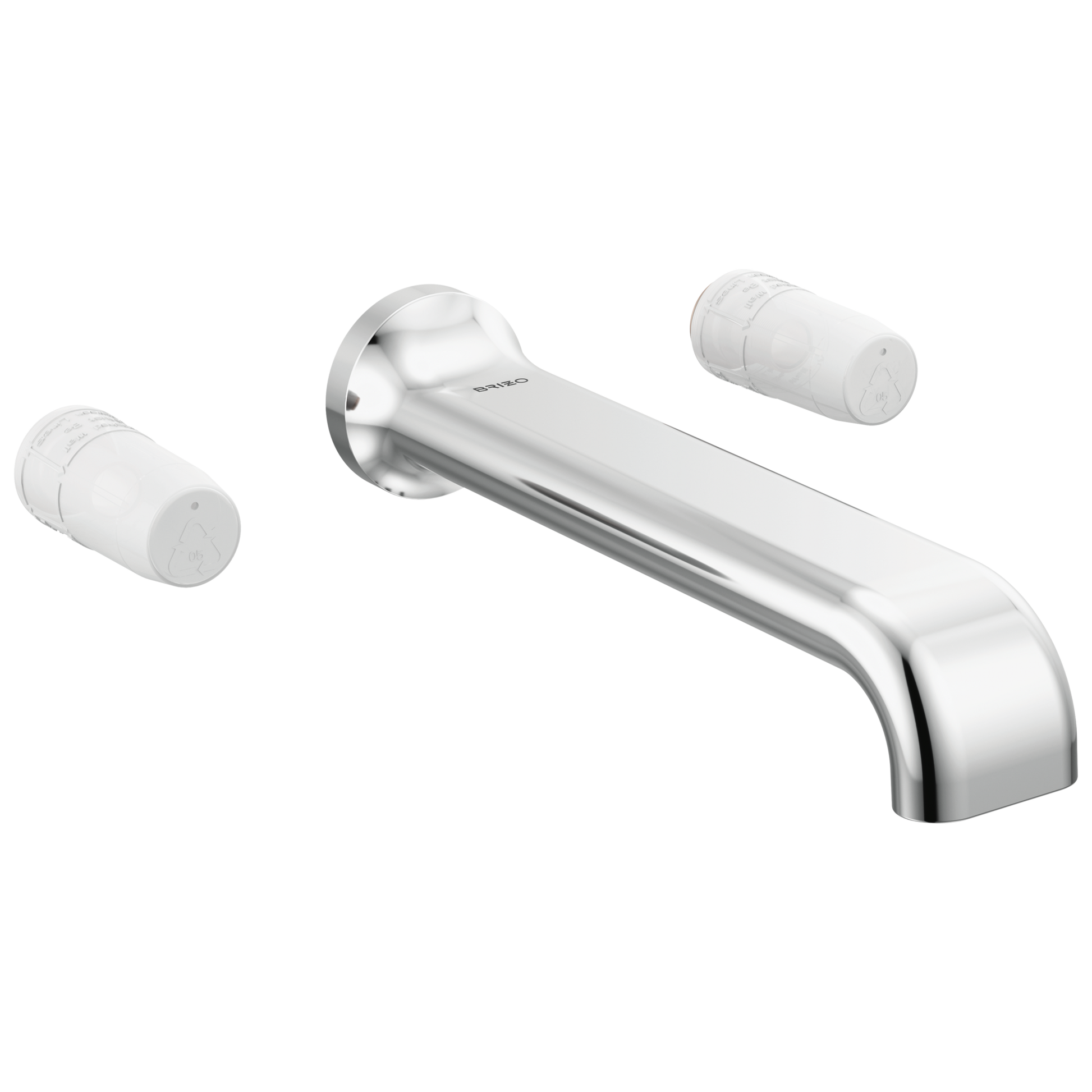 Allaria Two-Handle Wall Mount Tub Filler - Less Handles - Polished Chrome