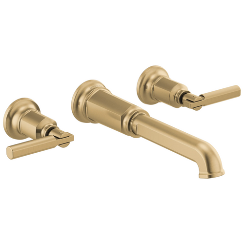 Brizo Invari Two-Handle Wall Mount Tub Filler - Less Handles - Complete Kit - Brilliance® Luxe Gold®