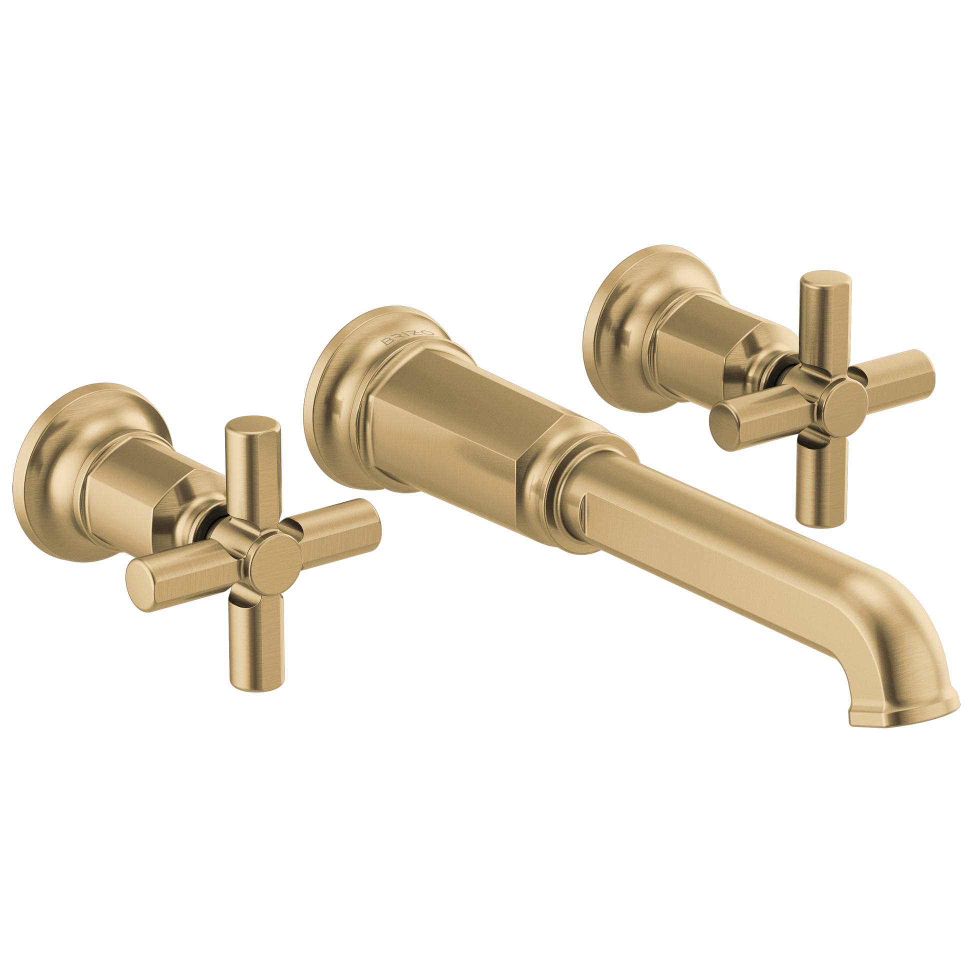 Brizo Invari Two-Handle Wall Mount Tub Filler - Less Handles - Complete Kit - Brilliance® Luxe Gold®