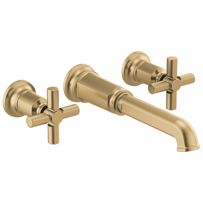 Brizo Invari Two-Handle Wall Mount Tub Filler - Less Handles - Complete Kit - Brilliance® Luxe Gold®