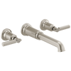 Brizo Invari Two-Handle Wall Mount Tub Filler - Less Handles - Complete Kit - Brilliance® Luxe Nickel®