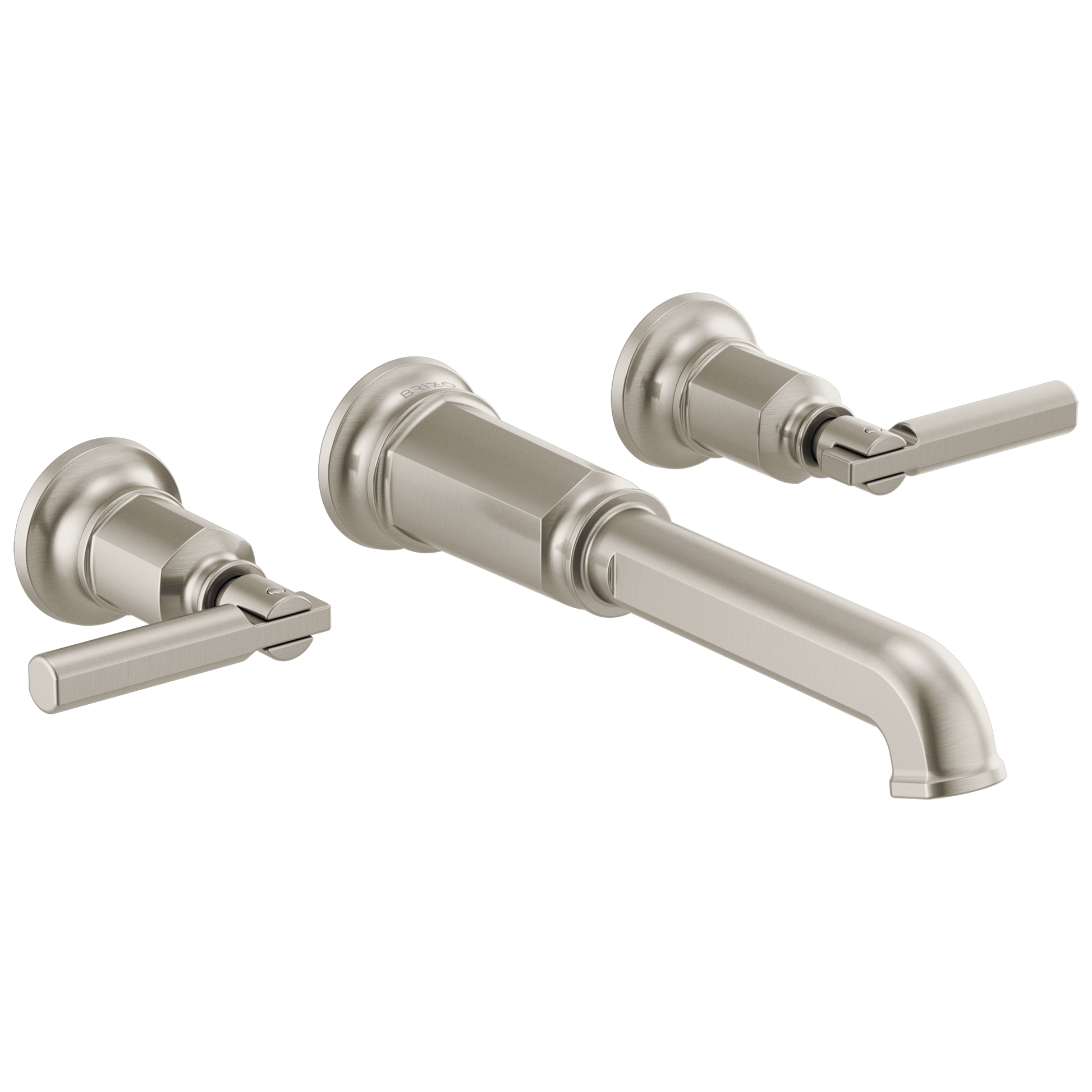 Brizo Invari Two-Handle Wall Mount Tub Filler - Less Handles - Complete Kit - Brilliance® Luxe Nickel®