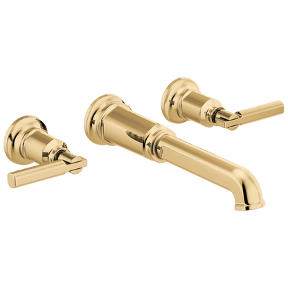 Brizo Invari Two-Handle Wall Mount Tub Filler - Less Handles - Complete Kit - Brilliance® Polished Gold