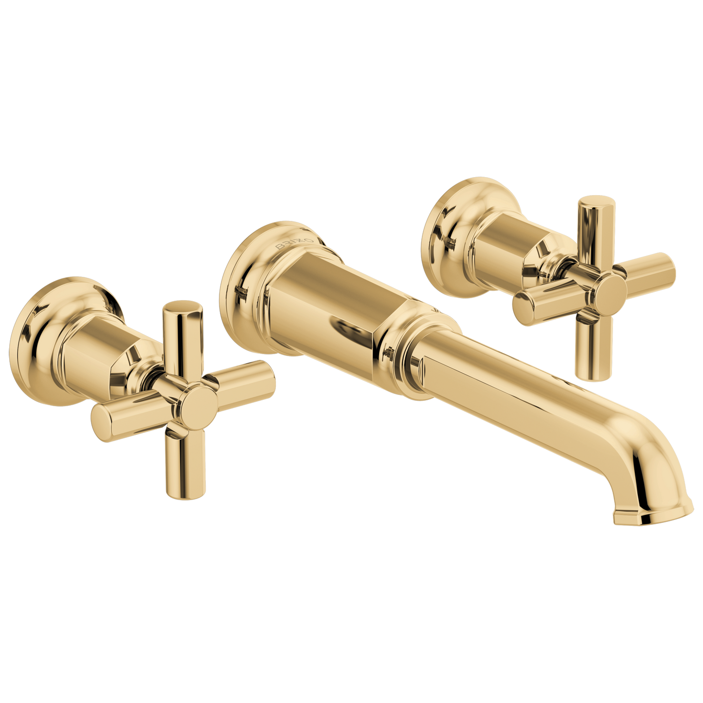 Brizo Invari Two-Handle Wall Mount Tub Filler - Less Handles - Complete Kit - Brilliance® Polished Gold
