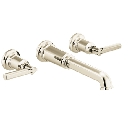 Brizo Invari Two-Handle Wall Mount Tub Filler - Less Handles - Complete Kit - Brilliance® Polished Nickel