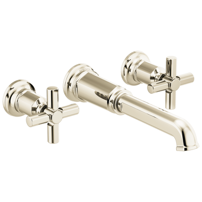 Brizo Invari Two-Handle Wall Mount Tub Filler - Less Handles - Complete Kit - Brilliance® Polished Nickel
