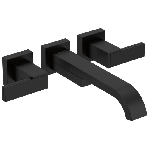 Brizo Siderna Two-Handle Wall Mount Tub Filler - Less Handles - Complete Kit - Matte Black
