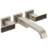Brizo Siderna Two-Handle Wall Mount Tub Filler - Less Handles - Complete Kit - Brilliance® Brushed Nickel