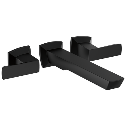 Vettis Two-Handle Wall Mount Tub Filler - Matte Black