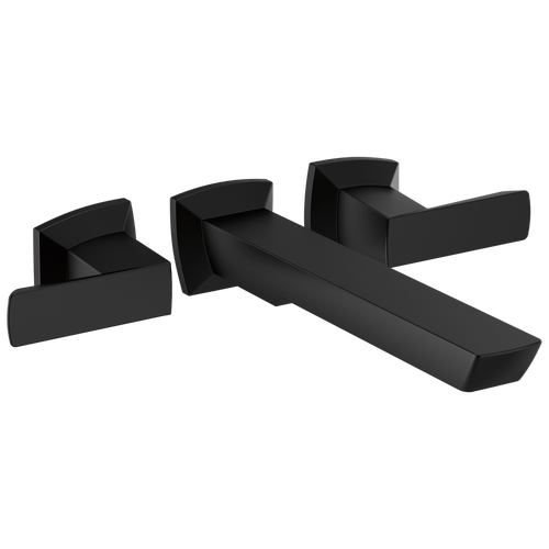 Vettis Two-Handle Wall Mount Tub Filler - Matte Black