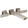 Vettis Two-Handle Wall Mount Tub Filler - Brilliance® Luxe Nickel®