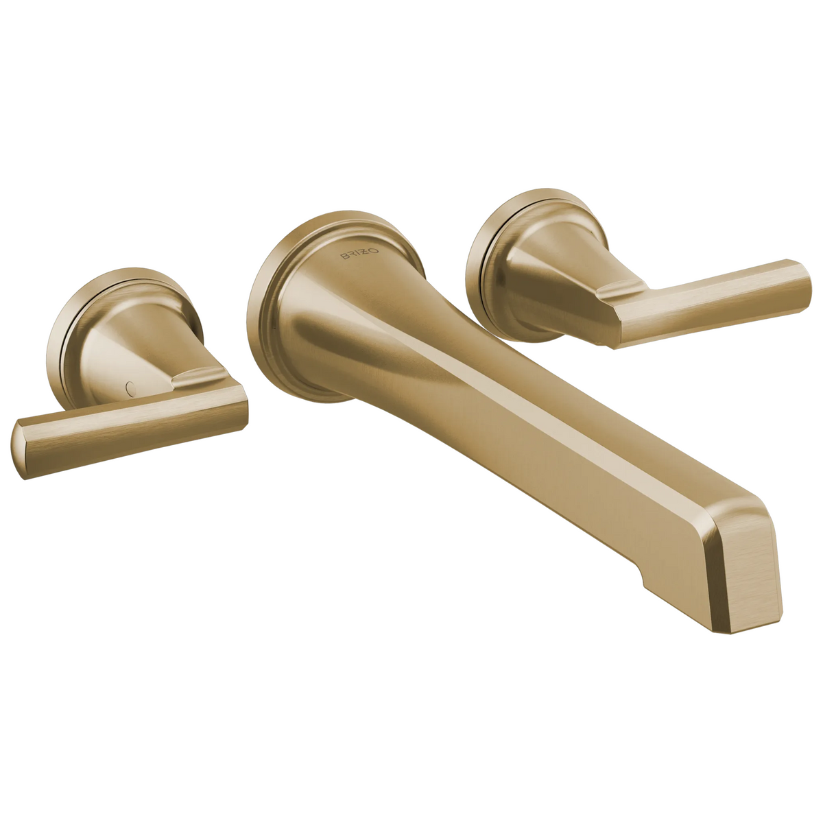 Brizo Levoir Two-Handle Wall Mount Tub Filler - Less Handles - Complete Kit - Brilliance® Luxe Gold®