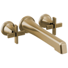 Brizo Levoir Two-Handle Wall Mount Tub Filler - Less Handles - Complete Kit - Brilliance® Luxe Gold®