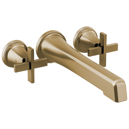 Brizo Levoir Two-Handle Wall Mount Tub Filler - Less Handles - Complete Kit - Brilliance® Luxe Gold®