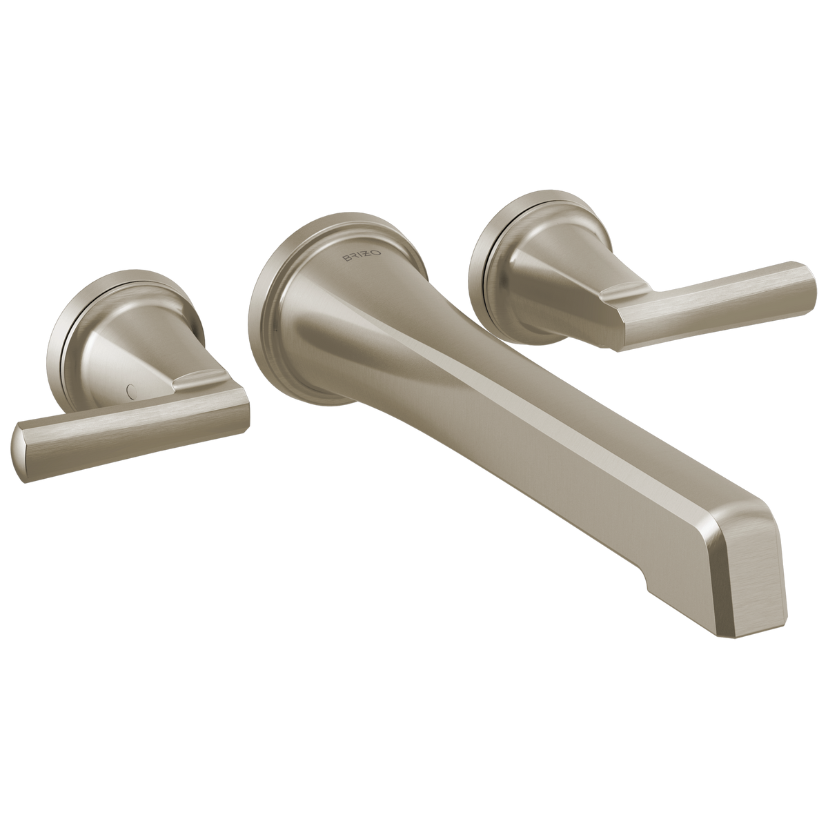Brizo Levoir Two-Handle Wall Mount Tub Filler - Less Handles - Complete Kit - Brilliance® Luxe Nickel®