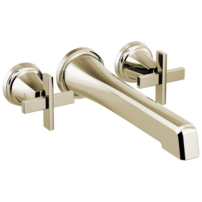 Brizo Levoir Two-Handle Wall Mount Tub Filler - Less Handles - Complete Kit - Brilliance® Polished Nickel