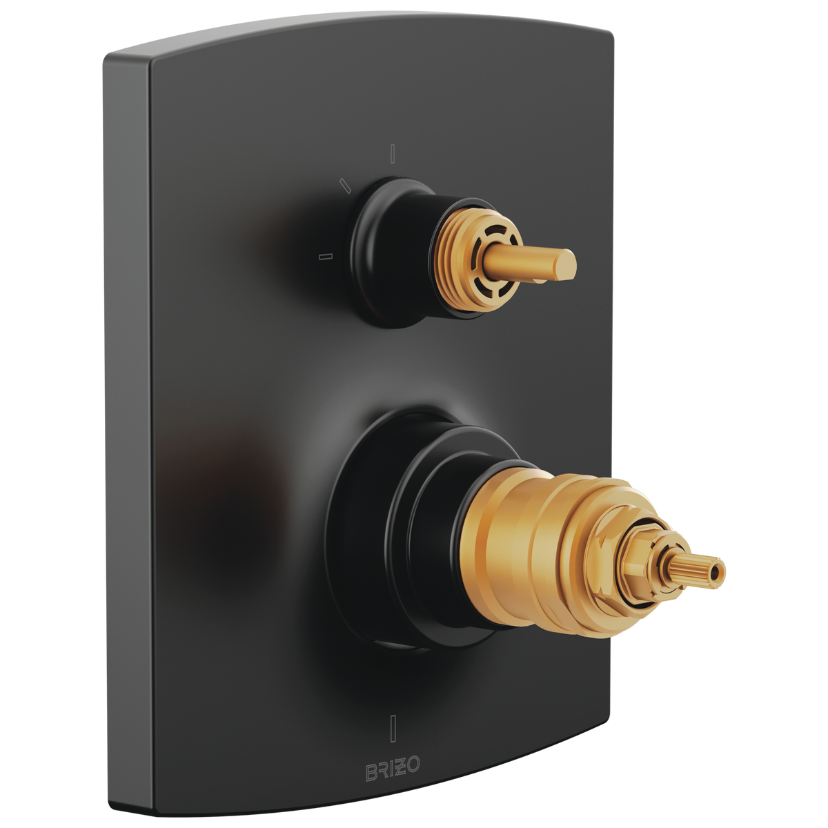 Brizo TempAssure Thermostatic Valve Trim with Integrated 3-Function Diverter Trim - Less Handles - Matte Black