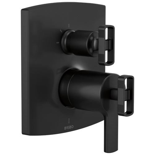 Brizo Brizo TempAssure Thermostatic Valve Trim with Integrated 3-Function Diverter Trim - Less Handles - Complete Kit - Matte Black