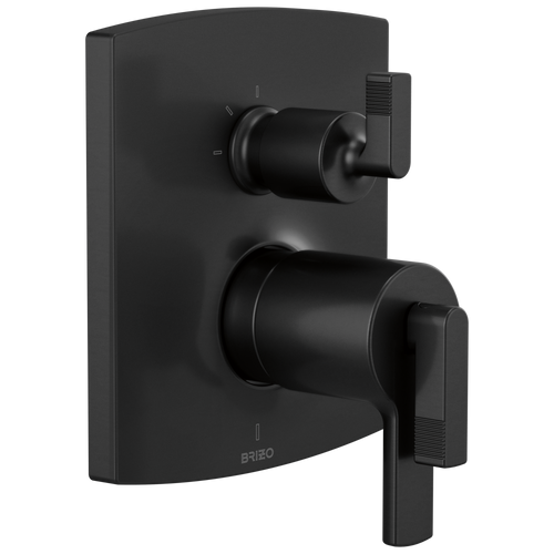 Brizo Brizo TempAssure Thermostatic Valve Trim with Integrated 3-Function Diverter Trim - Less Handles - Complete Kit - Matte Black