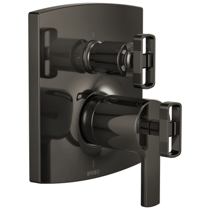 Brizo Brizo TempAssure Thermostatic Valve with Integrated 3-Function Diverter Trim - Less Handles - Complete Kit - Brilliance® Black Onyx