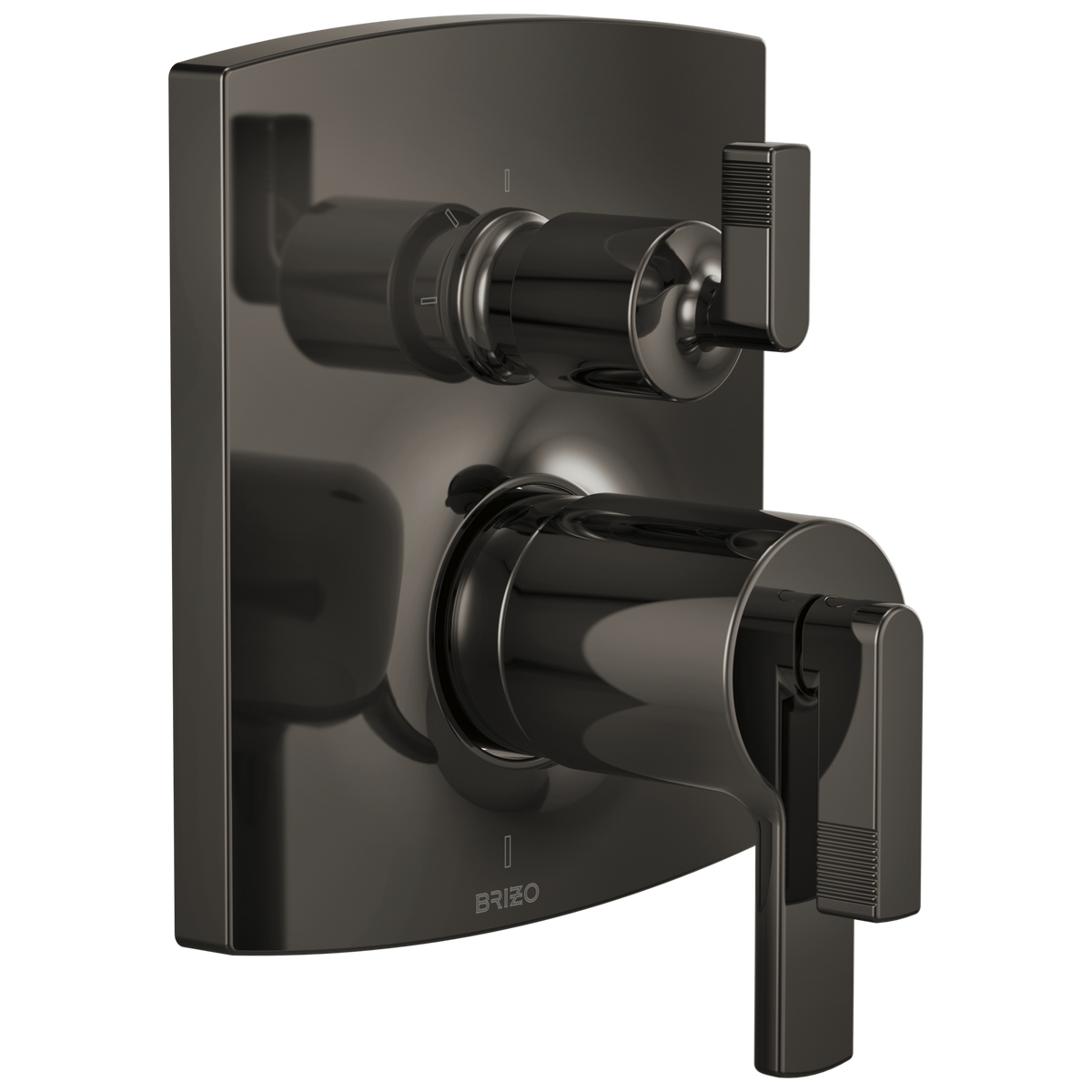 Brizo Brizo TempAssure Thermostatic Valve with Integrated 3-Function Diverter Trim - Less Handles - Complete Kit - Brilliance® Black Onyx