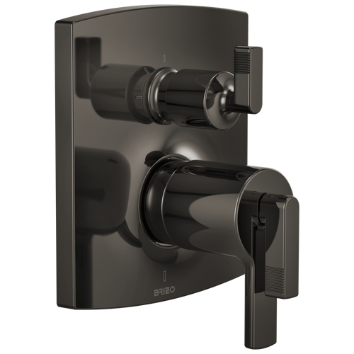 Brizo Brizo TempAssure Thermostatic Valve with Integrated 3-Function Diverter Trim - Less Handles - Complete Kit - Brilliance® Black Onyx