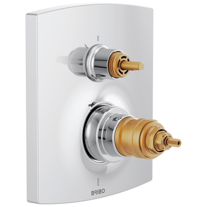 Brizo TempAssure Thermostatic Valve Trim with Integrated 3-Function Diverter Trim - Less Handles - Polished Chrome