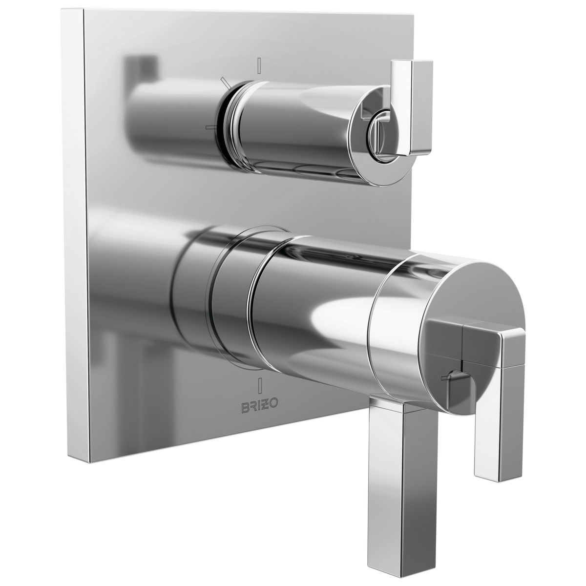Brizo Frank Lloyd Wright Bath Collection by Brizo TempAssure Thermostatic Valve with 3-Function Integrated Diverter Trim - Less Handles - Complete Kit - Polished Chrome