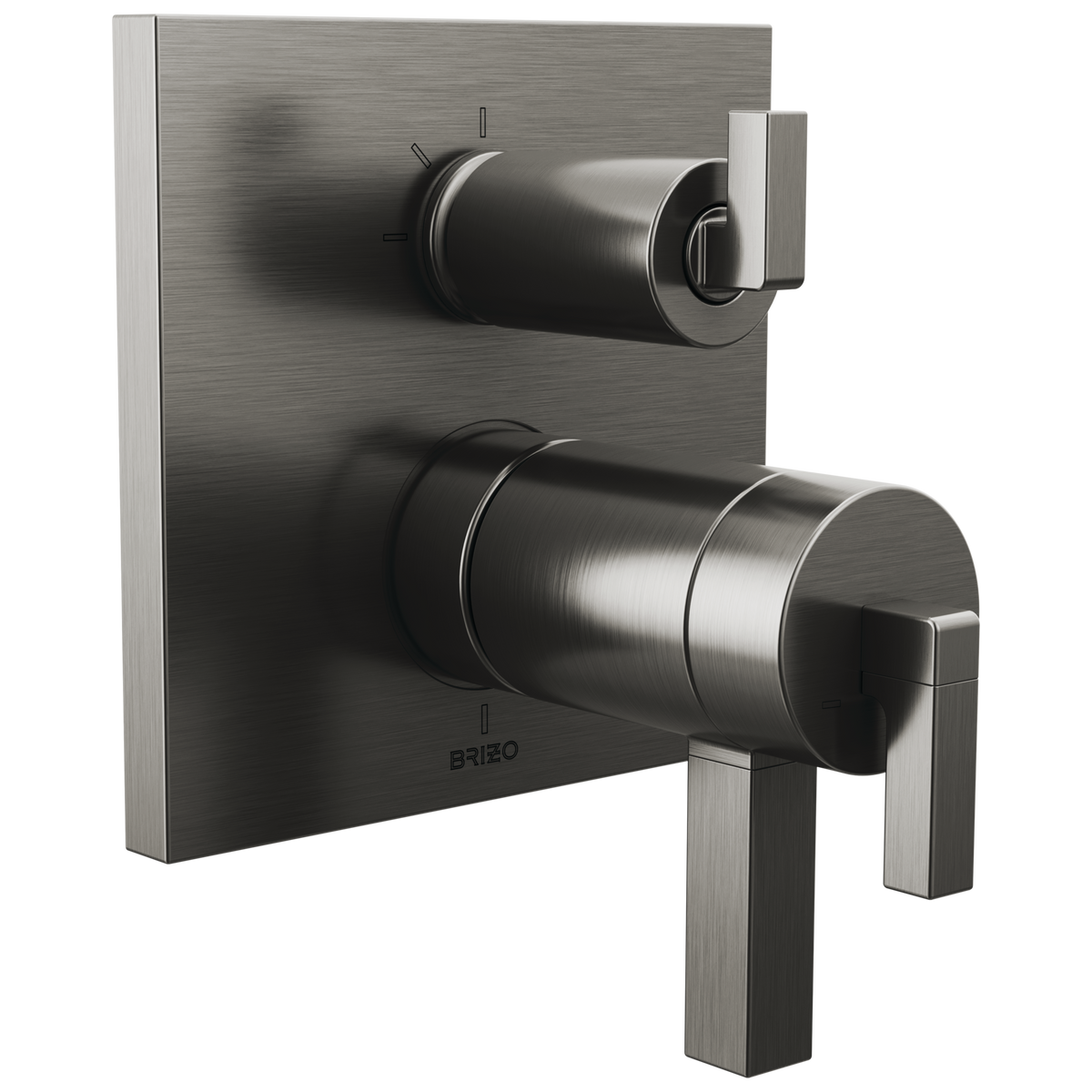 Brizo Frank Lloyd Wright Bath Collection by Brizo TempAssure Thermostatic Valve with 3-Function Integrated Diverter Trim - Less Handles - Complete Kit - Brilliance® Luxe Steel®