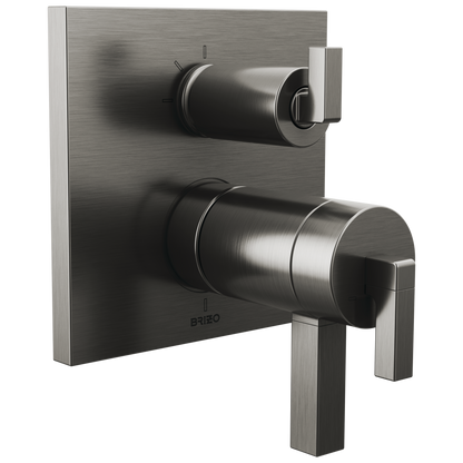 Brizo Frank Lloyd Wright Bath Collection by Brizo TempAssure Thermostatic Valve with 3-Function Integrated Diverter Trim - Less Handles - Complete Kit - Brilliance® Luxe Steel®