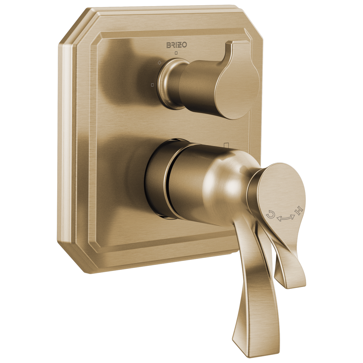 Virage TempAssure Thermostatic Valve with Integrated 3-Function Diverter Trim - Brilliance® Luxe Gold®