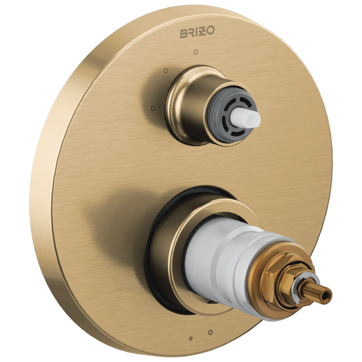 Litze TempAssure Thermostatic Valve with 3-Function Diverter Trim - Less Handles - Brilliance® Luxe Gold®
