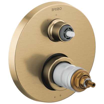 Litze TempAssure Thermostatic Valve with 3-Function Diverter Trim - Less Handles - Brilliance® Luxe Gold®