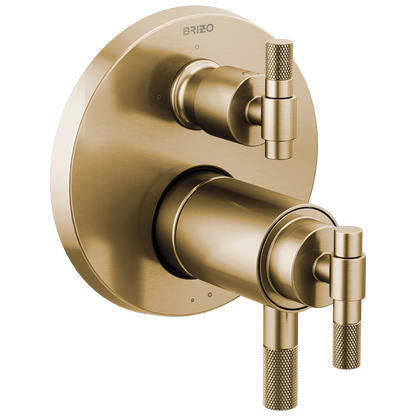Brizo Litze TempAssure Thermostatic Valve with 3-Function Diverter Trim - Less Handles - Complete Kit - Brilliance® Luxe Gold®