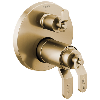 Brizo Litze TempAssure Thermostatic Valve with 3-Function Diverter Trim - Less Handles - Complete Kit - Brilliance® Luxe Gold®